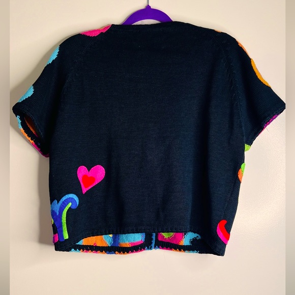 🚨RARE VINTAGE FIND! ✨Michael Simon Vintage 90s Cardigan✨ Multicolor Sz L 🚨 - Picture 3 of 7